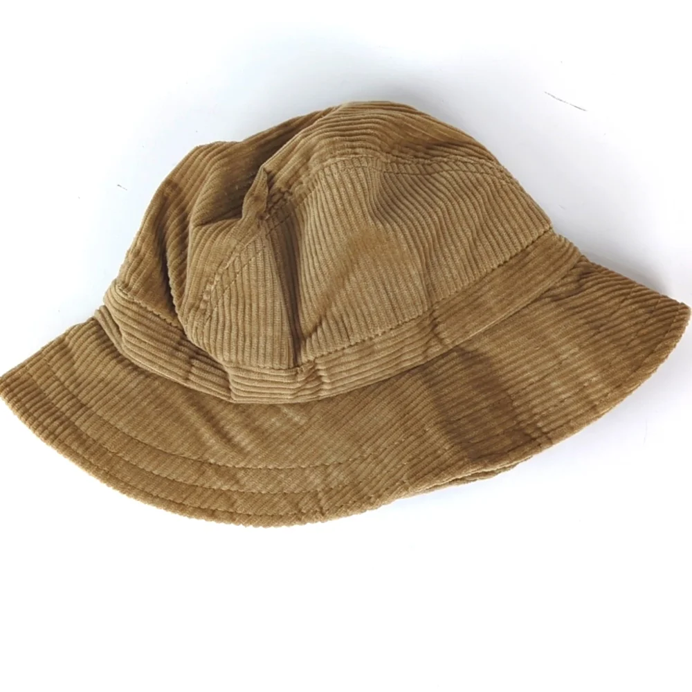 VINTAGE Bucket Hat Fedora Camel Tan Corduroy